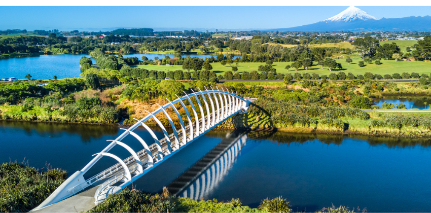 A beautiful white bridge in New Zealand